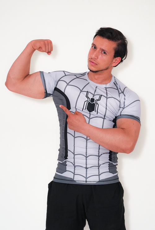 Spider Pro Compression T-Shirt - Light Gray